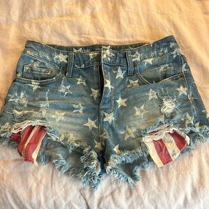 Distressed Jean shorts